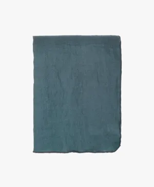 Gracie Linen Tablecloth - Blue Petrol