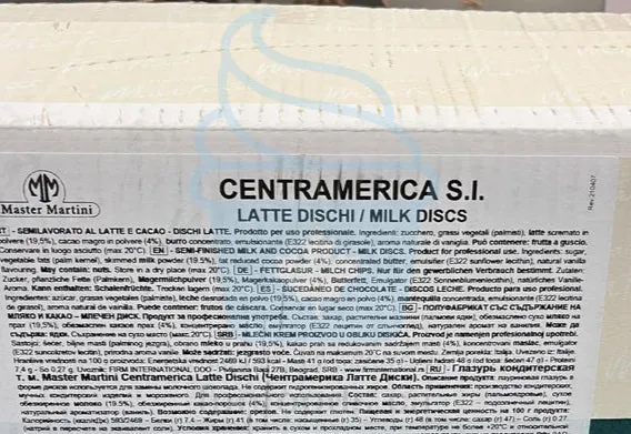 Gran Centramerica Latte (Milk) Discs - 10 KG Box - Milk Coating Chocolate - Master Martini Canada
