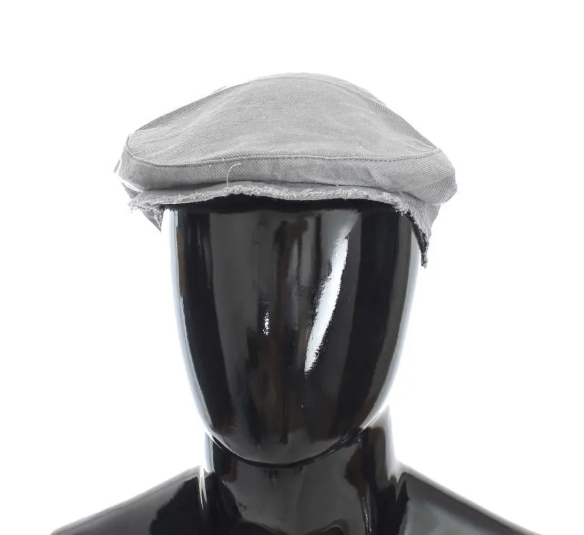 Gray Cotton Linen Newsboy Hat