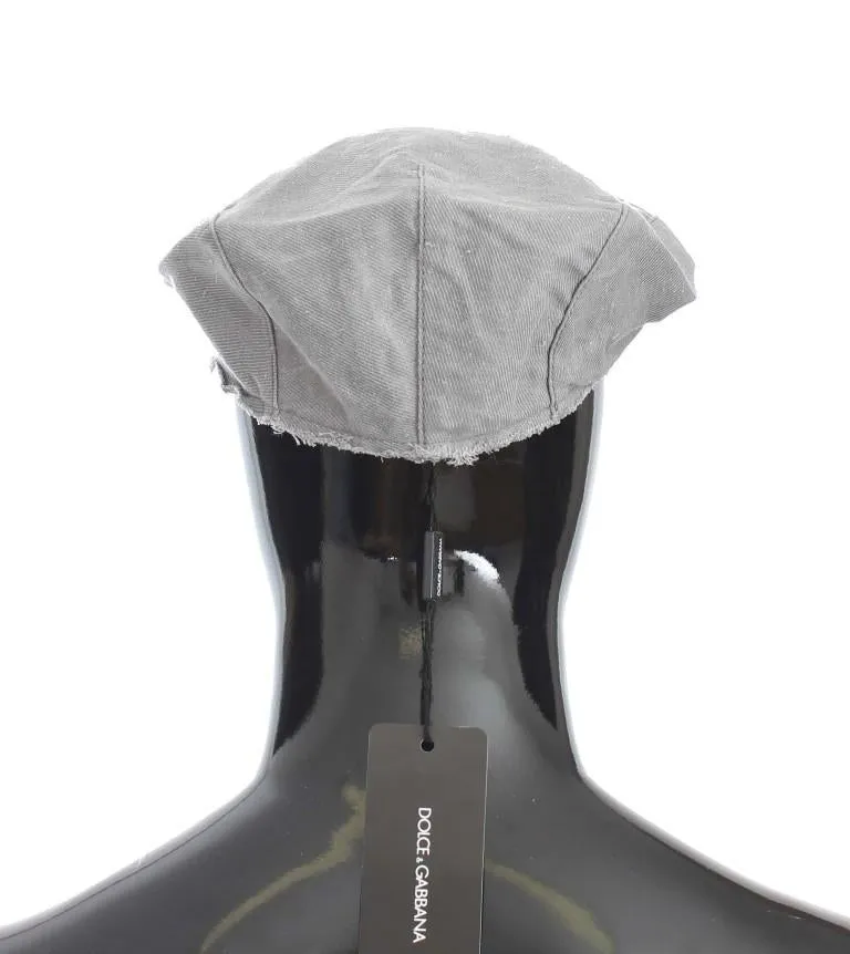 Gray Cotton Linen Newsboy Hat