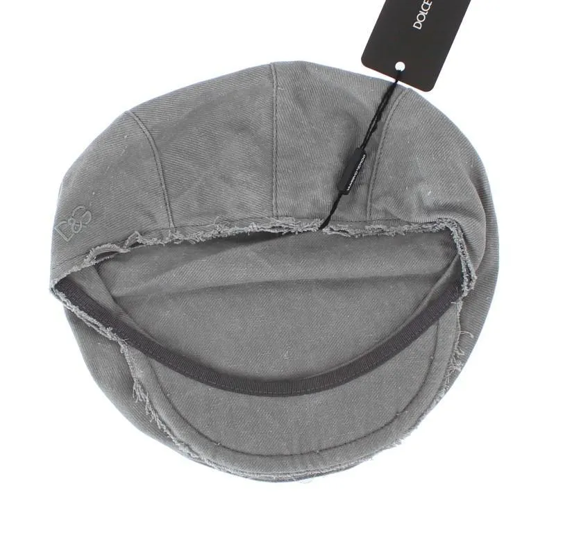 Gray Cotton Linen Newsboy Hat