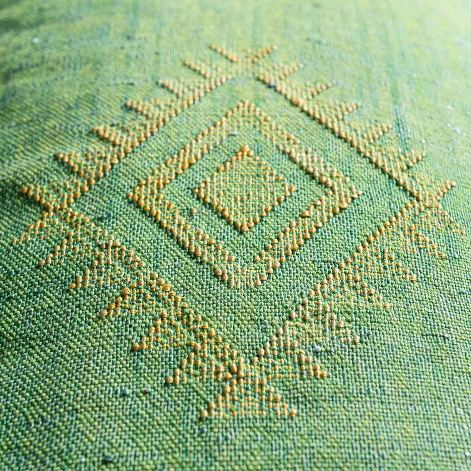 Green Cactus silk pillow cover