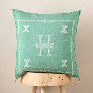 Green Cactus silk pillow cover