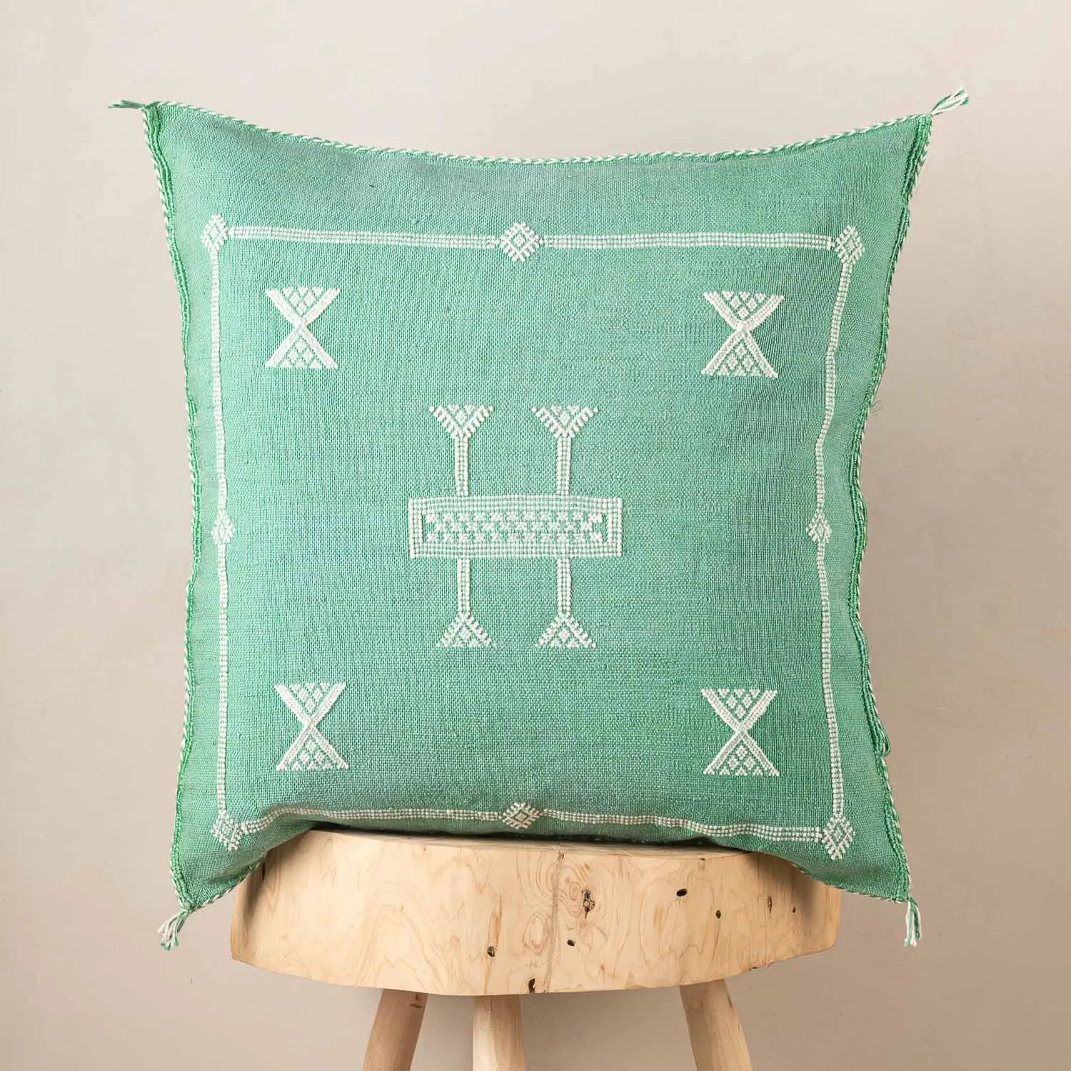 Green Cactus silk pillow cover