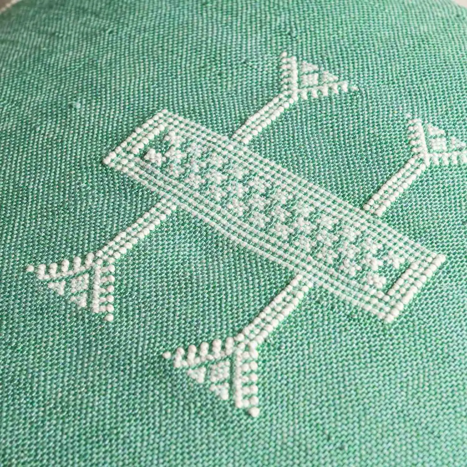 Green Cactus silk pillow cover