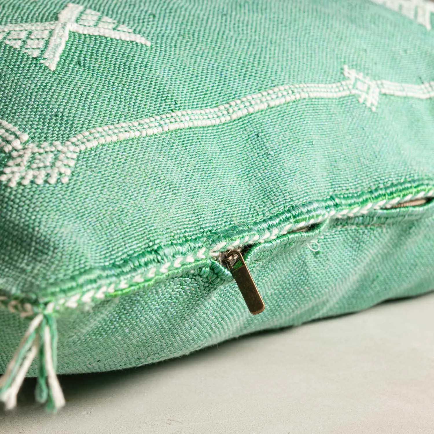 Green Cactus silk pillow cover