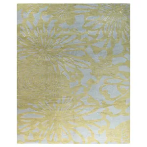 Green Contemporary Wool Slik Blend Rug - 8' x 9'8"