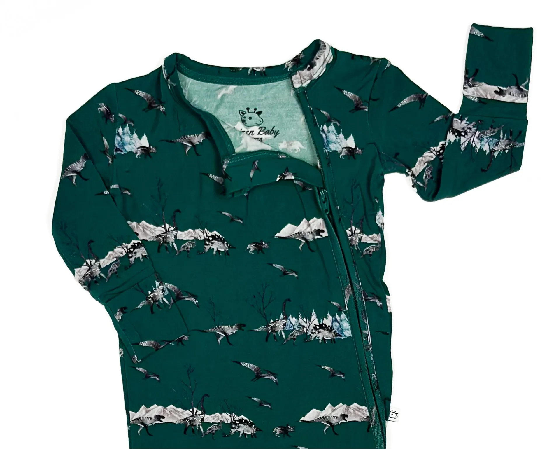 Green Dinos Convertible Footie