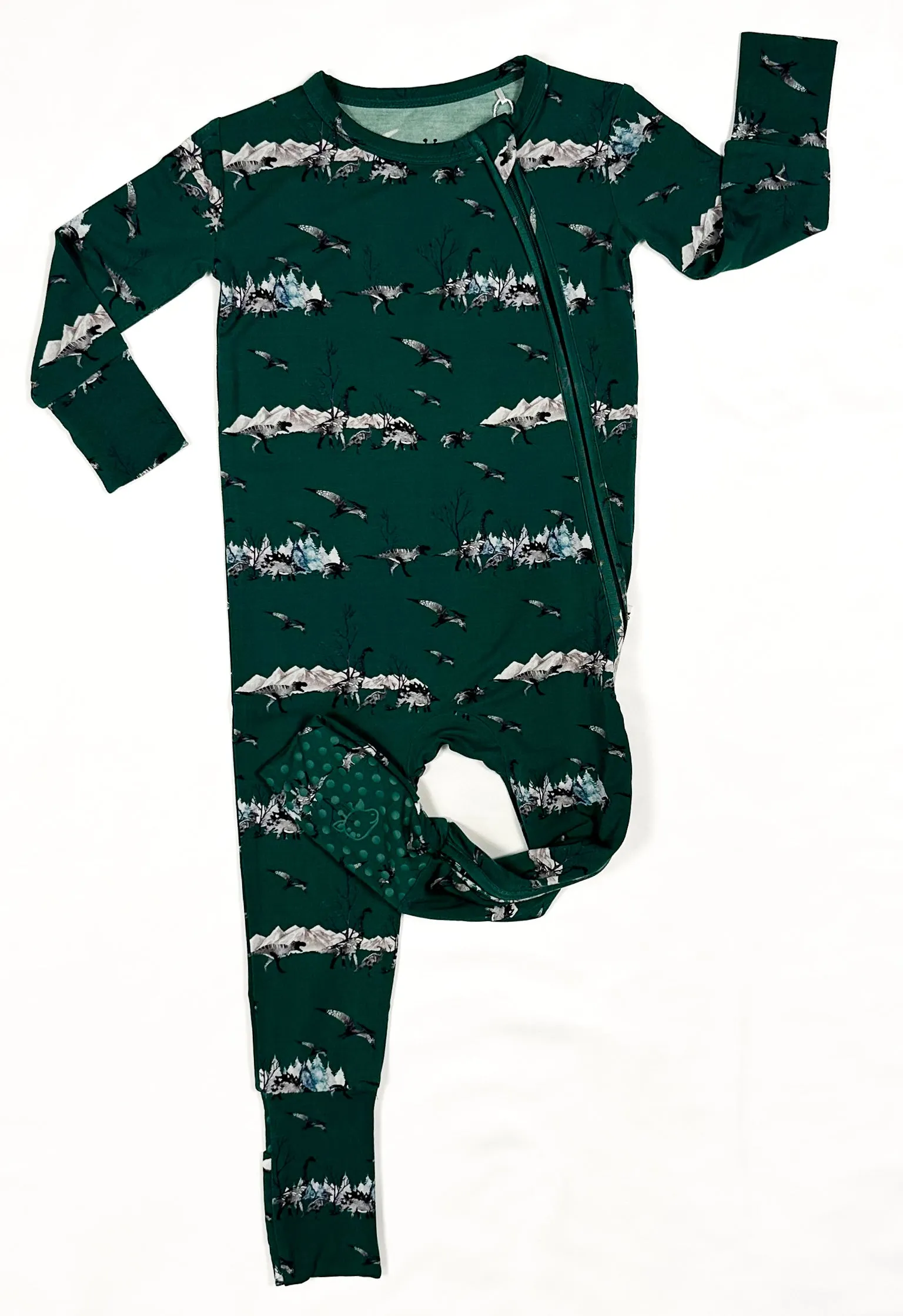 Green Dinos Convertible Footie