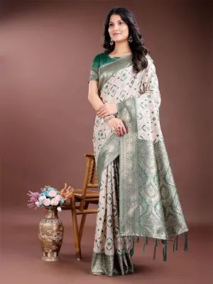 Green Linen Cotton Saree