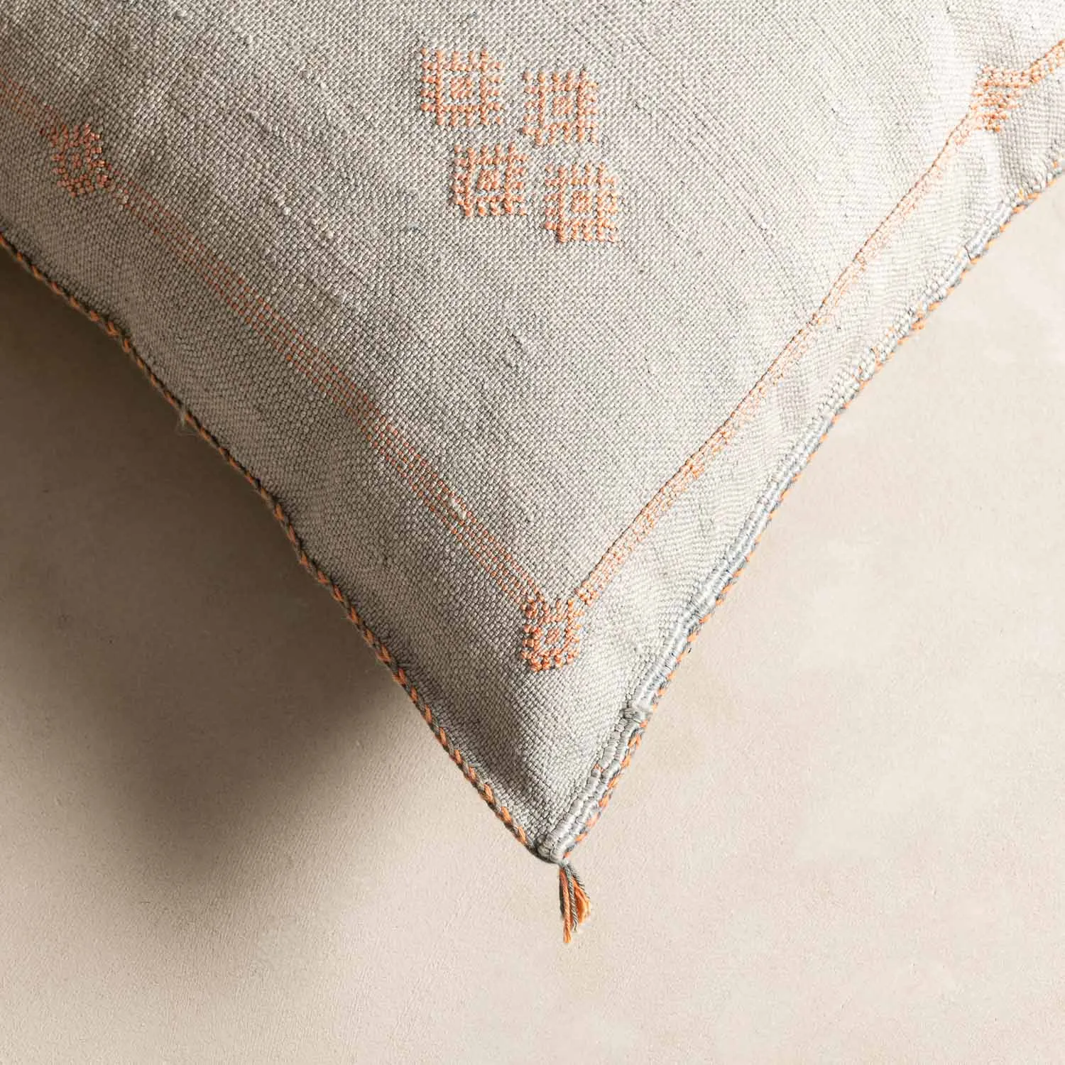 Grey Cactus silk pillow cover
