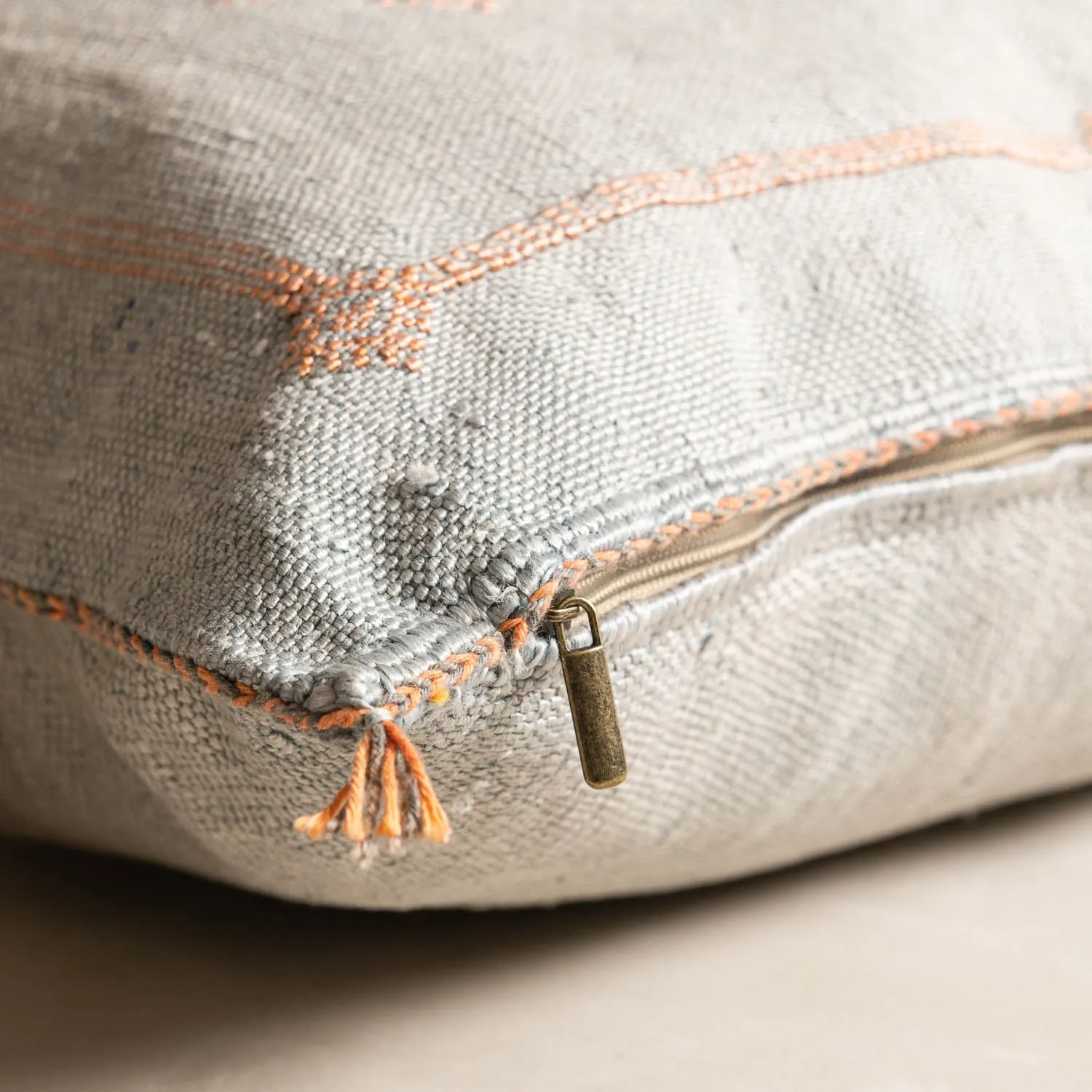 Grey Cactus silk pillow cover