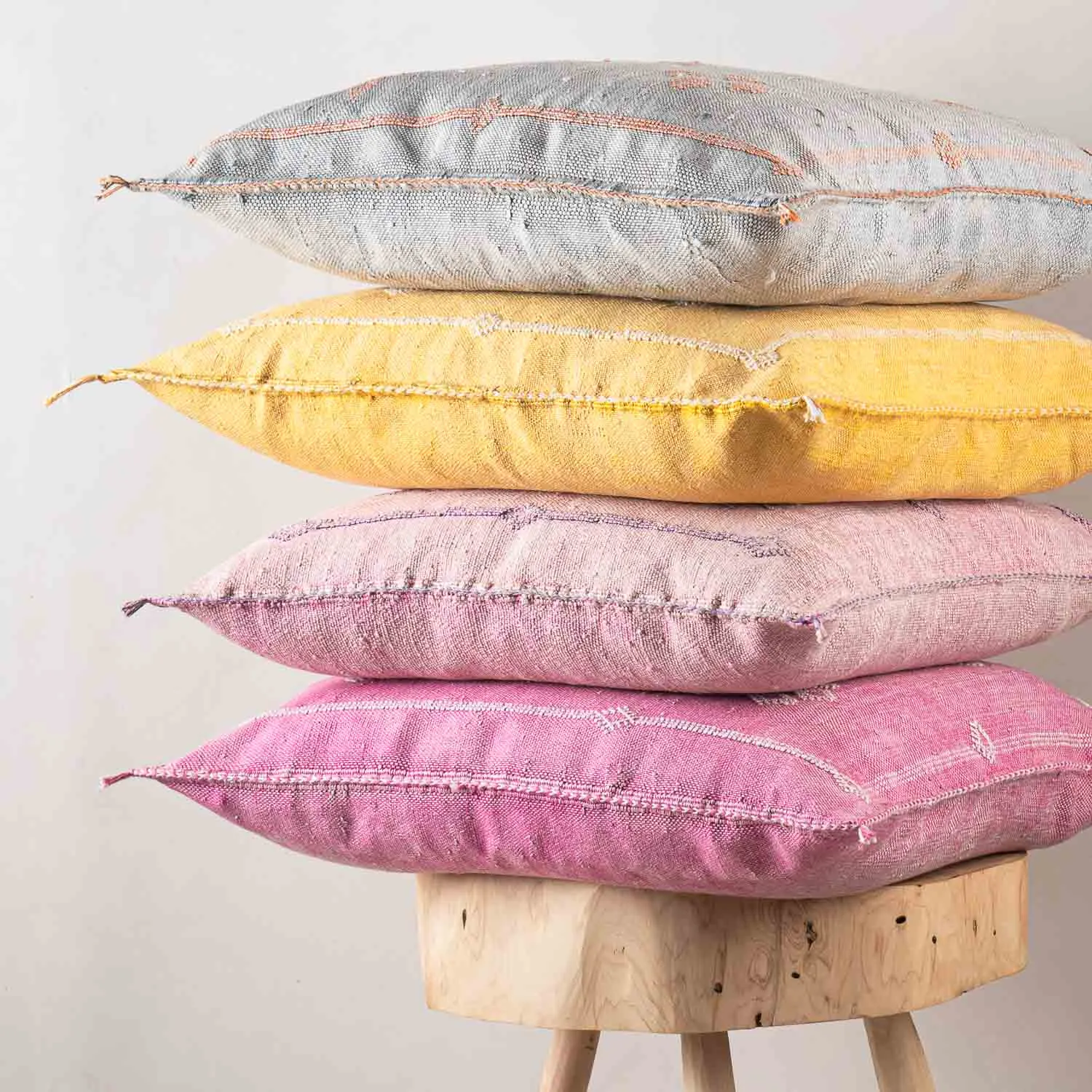 Grey Cactus silk pillow cover