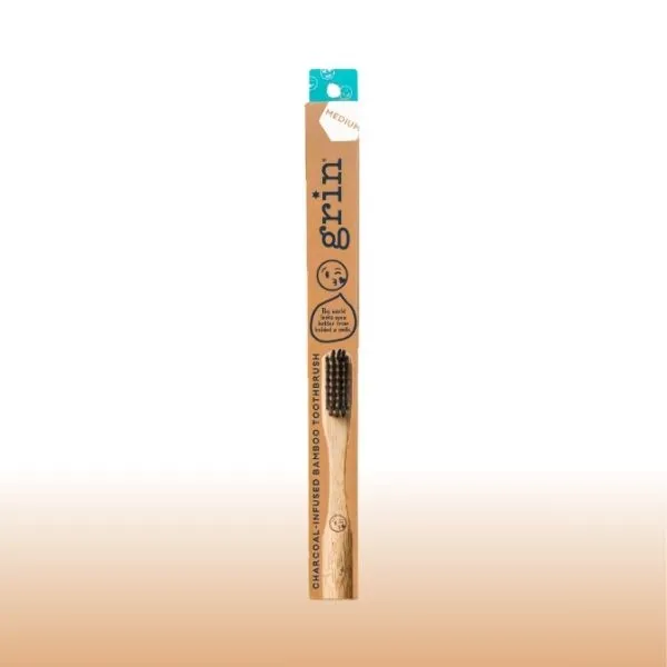Grin Charcoal-Infused Bamboo Toothbrush (Medium)