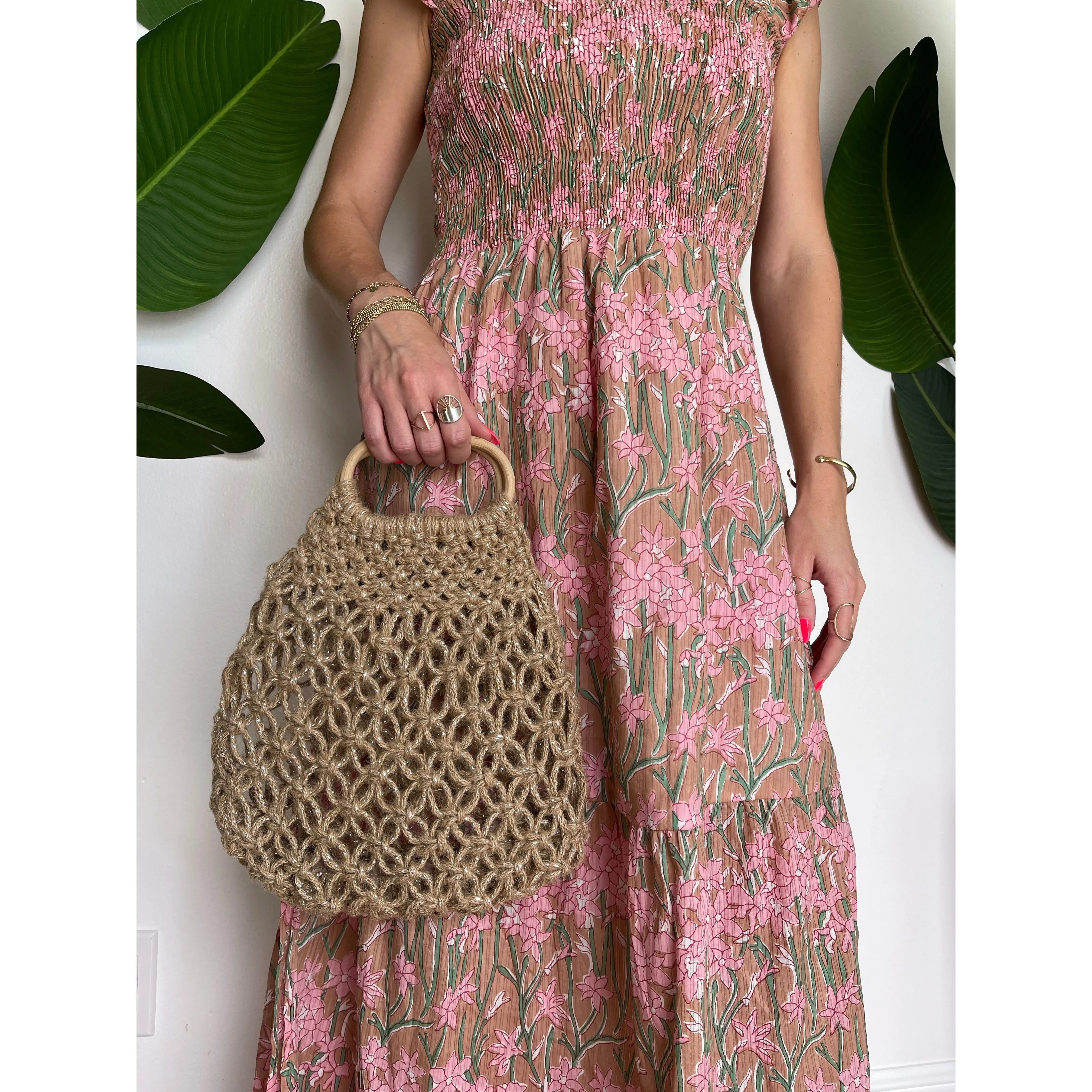 GSA Bamboo Handle Fringe Bag