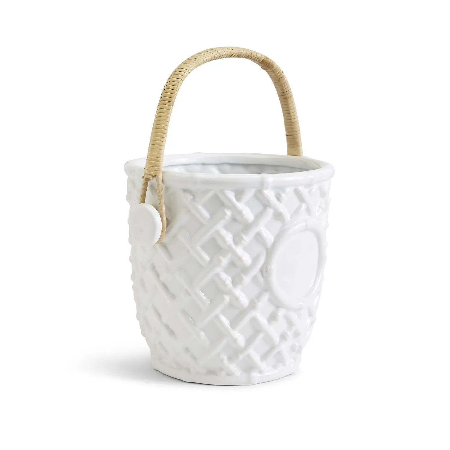 Hampton Faux Bamboo Fretwork Ice Bucket with Bamboo Handle