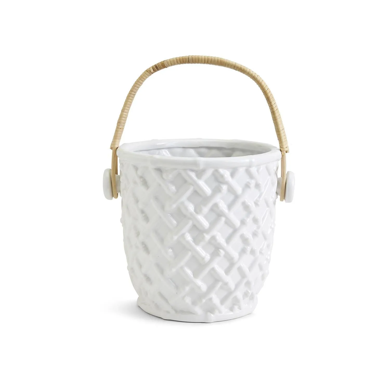 Hampton Faux Bamboo Fretwork Ice Bucket with Bamboo Handle