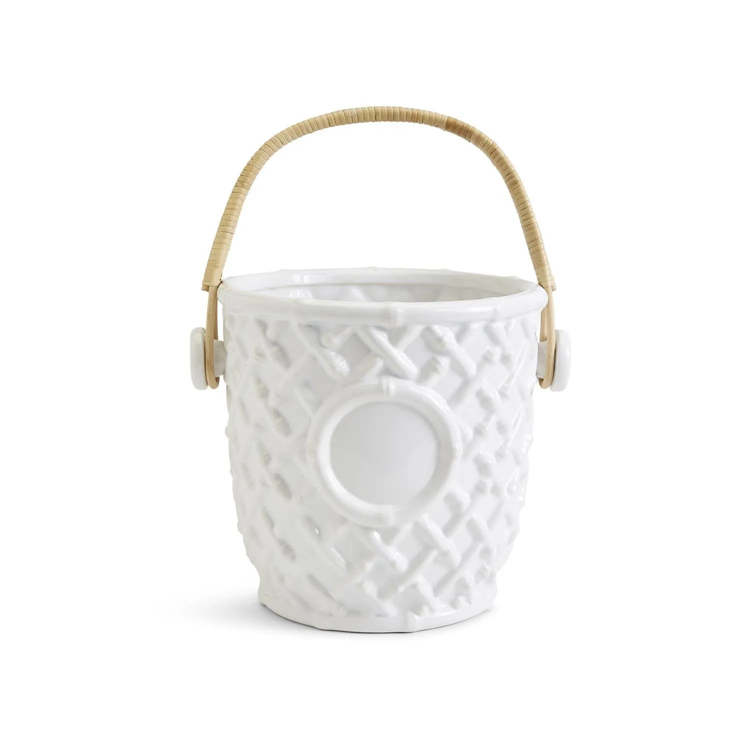 Hampton Faux Bamboo Fretwork Ice Bucket with Bamboo Handle