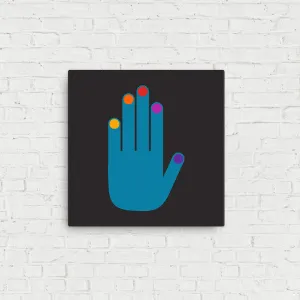 Hand Stretched Linen Print-Blue