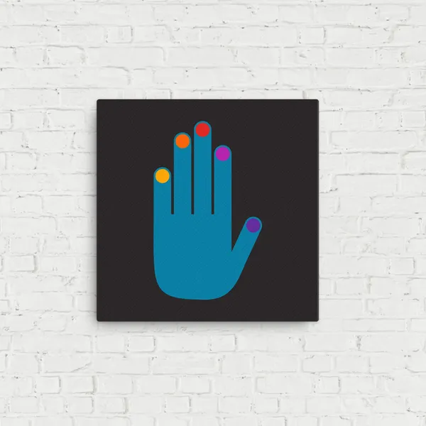 Hand Stretched Linen Print-Blue