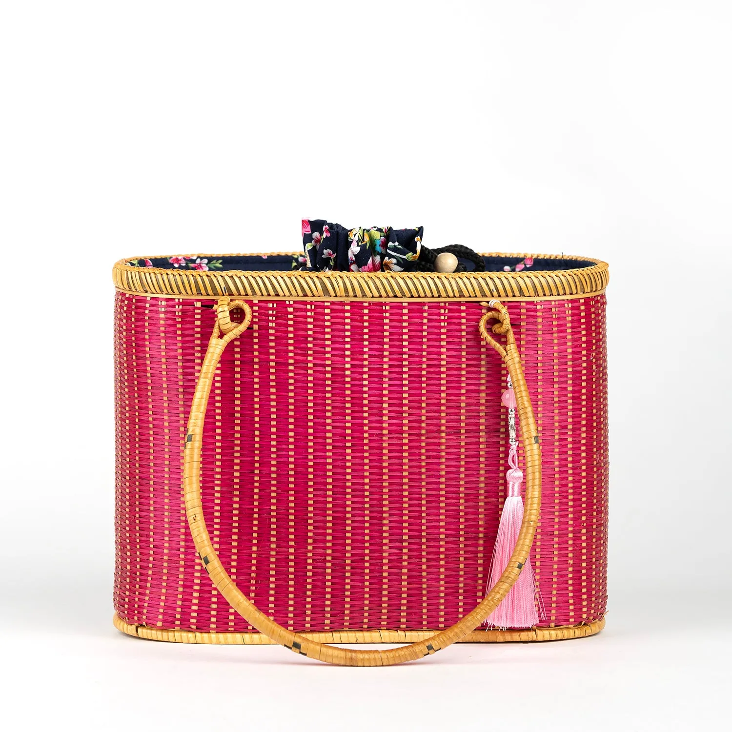 Hand-woven Bamboo Bag | Essential Pocketbook (Pink)
