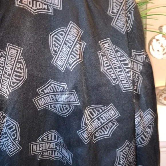 Harley Davidson 100% Silk UNISEX Black Wrap Style Lounge Robe One Size