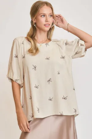 Hazel Blues® | Umgee Linen Blend Ribbon Embroidered Top