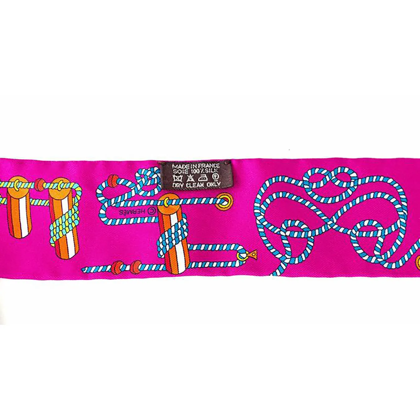 Hermes Fuchsia Cordages Silk Twilly Scarf Pink Sold Out