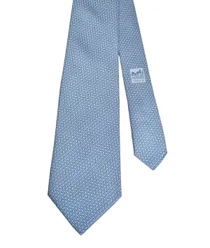 Hermes Silk Tie - Blue Wavy Print