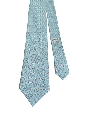 Hermes Silk Tie - Light Blue Horsebit