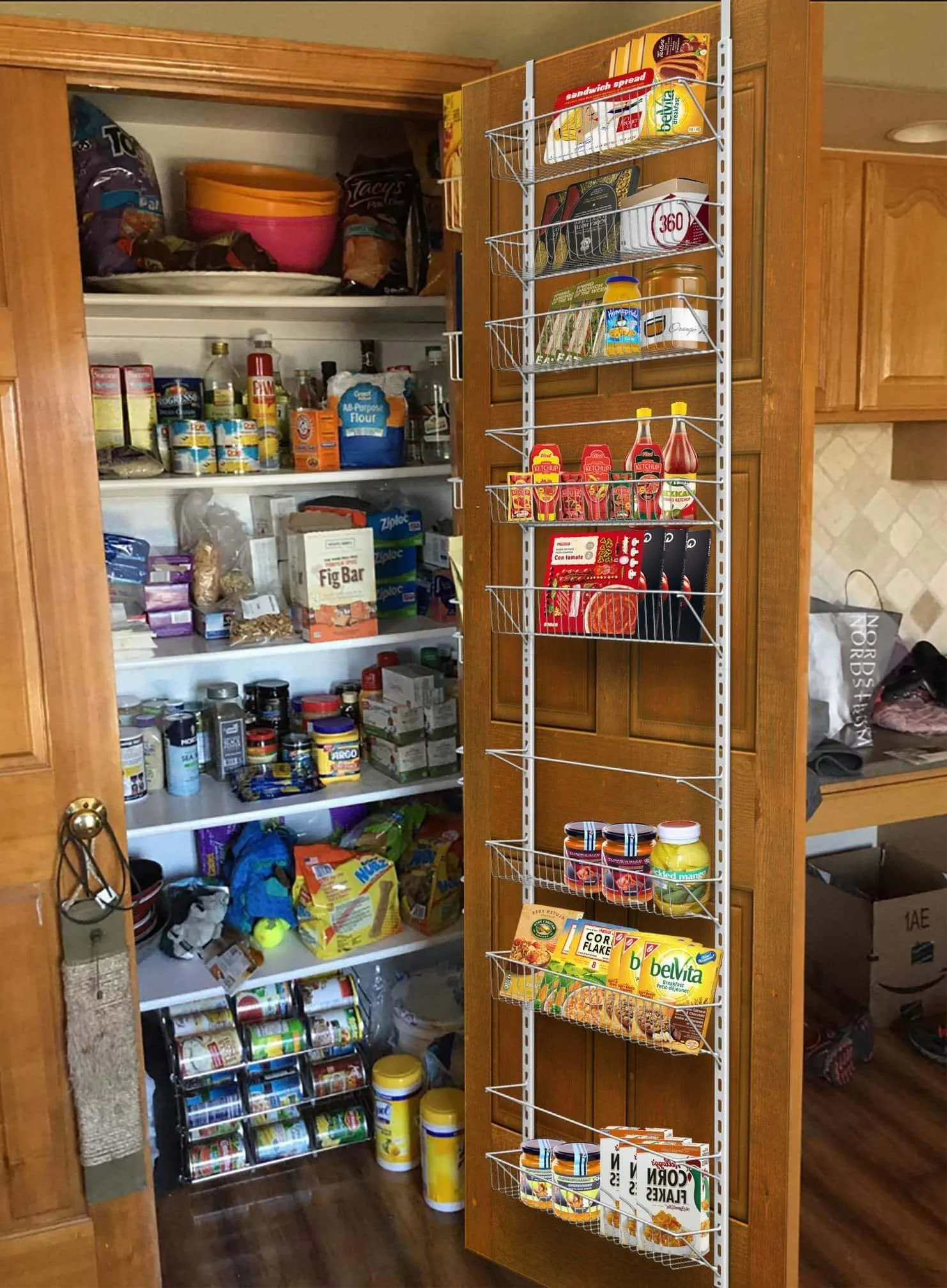 Home-Complete Over the Door Organizer-Space Saving Hanging Storage Shelves for Kitchen, Pantry, Closet-For Spices, Jars, Cleaning Products and More
