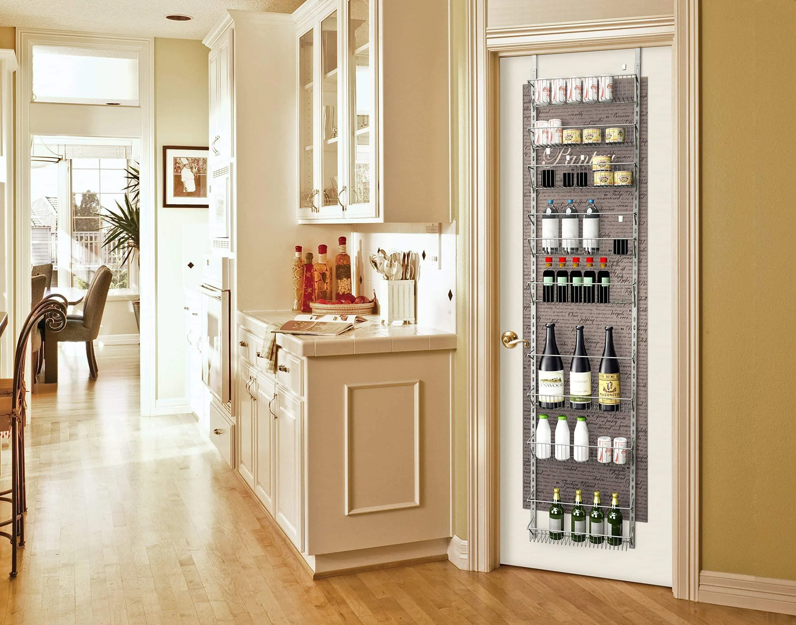 Home-Complete Over the Door Organizer-Space Saving Hanging Storage Shelves for Kitchen, Pantry, Closet-For Spices, Jars, Cleaning Products and More