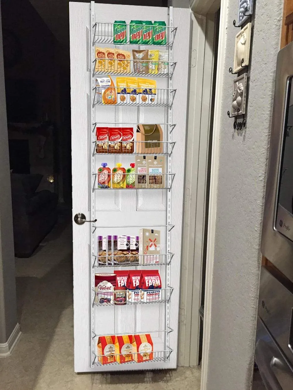Home-Complete Over the Door Organizer-Space Saving Hanging Storage Shelves for Kitchen, Pantry, Closet-For Spices, Jars, Cleaning Products and More