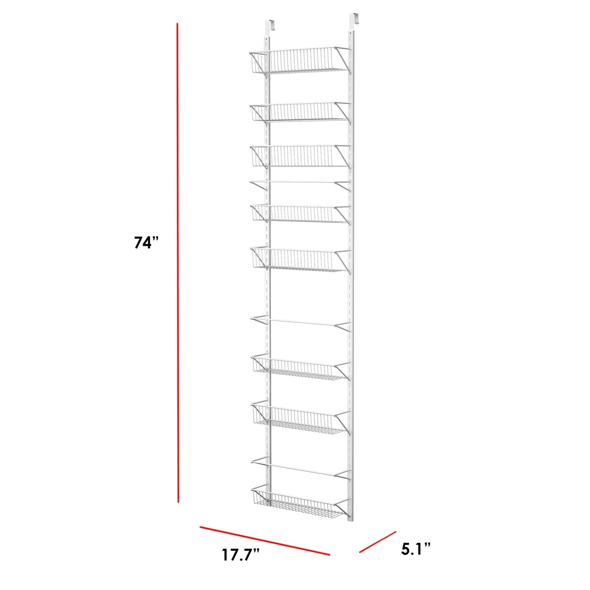 Home-Complete Over the Door Organizer-Space Saving Hanging Storage Shelves for Kitchen, Pantry, Closet-For Spices, Jars, Cleaning Products and More