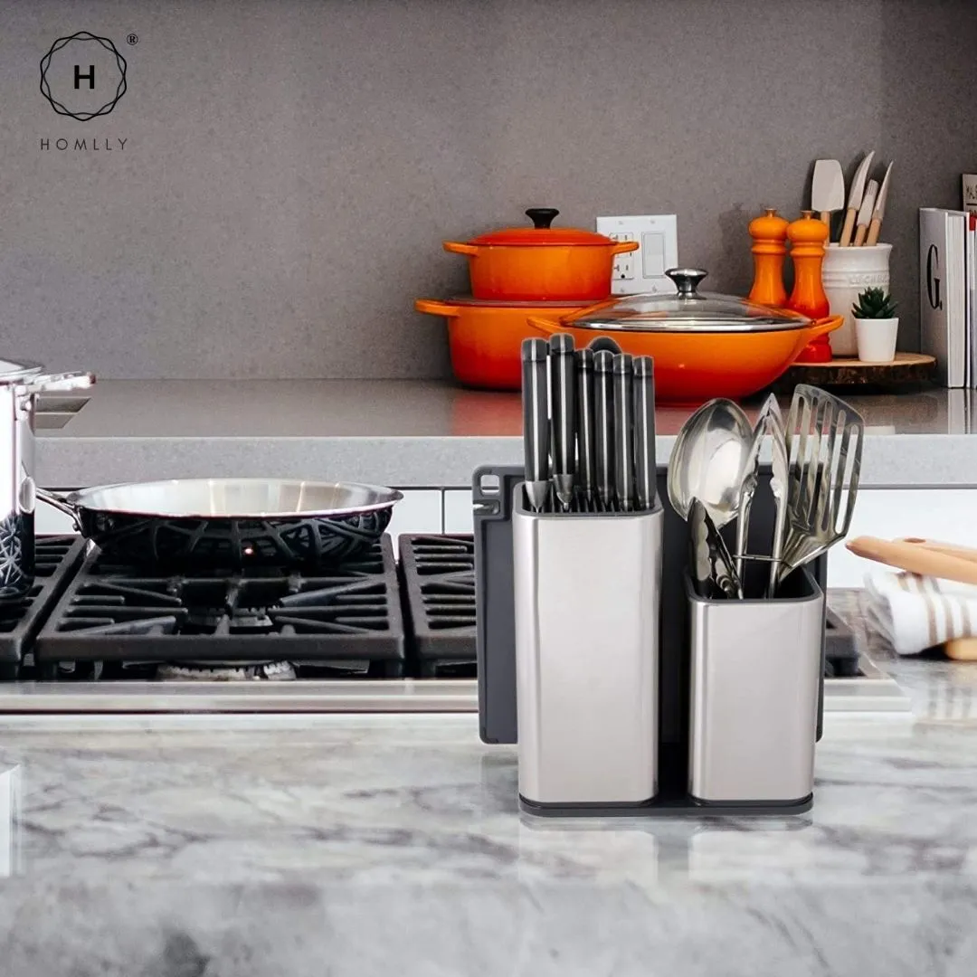 Homlly Knife Block Holder   Utensil Holder   Cutting Board