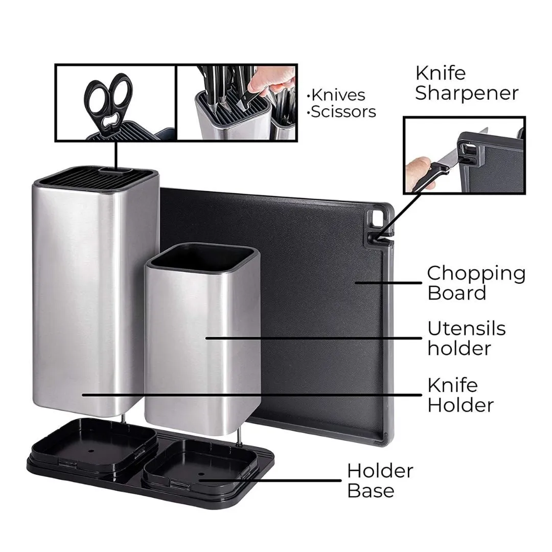 Homlly Knife Block Holder   Utensil Holder   Cutting Board