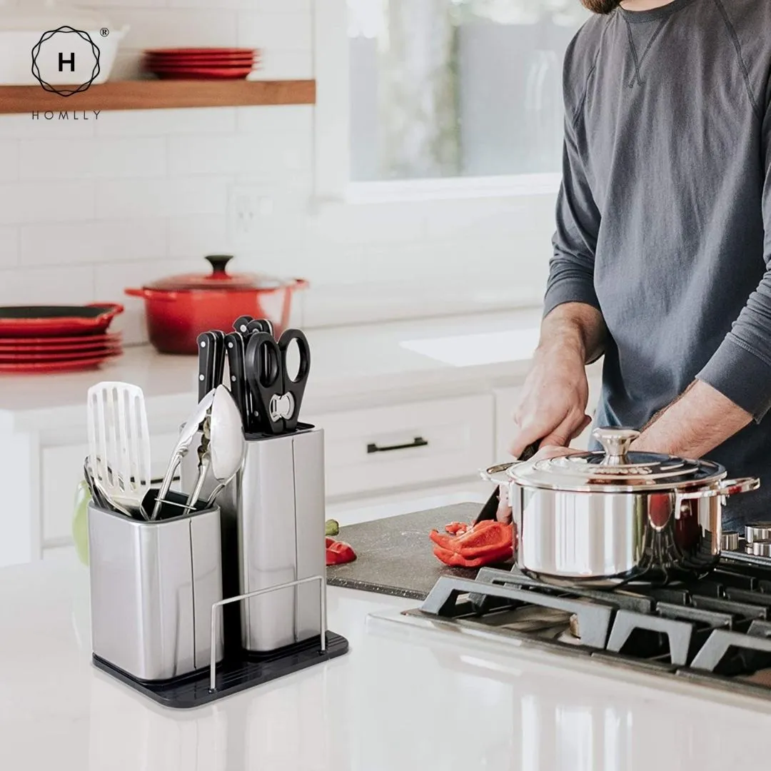 Homlly Knife Block Holder   Utensil Holder   Cutting Board