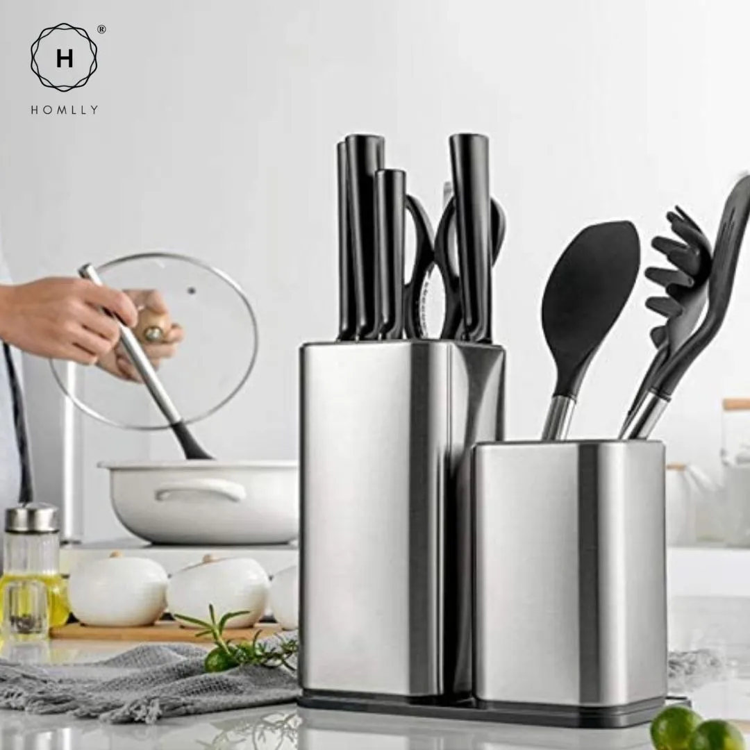 Homlly Knife Block Holder   Utensil Holder   Cutting Board