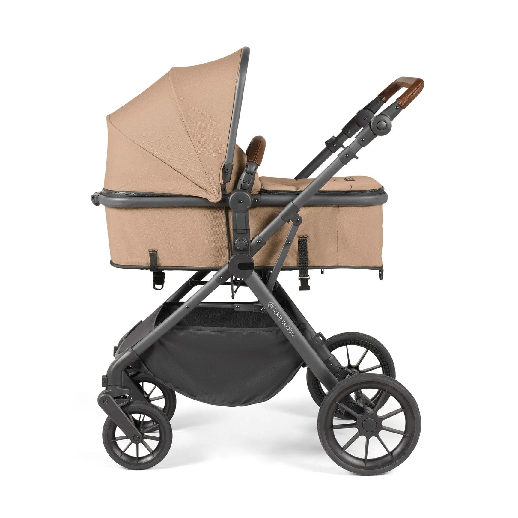 Ickle Bubba Cosmo All-in-One I-Size Travel System with Isofix Base in Gun metal/Desert