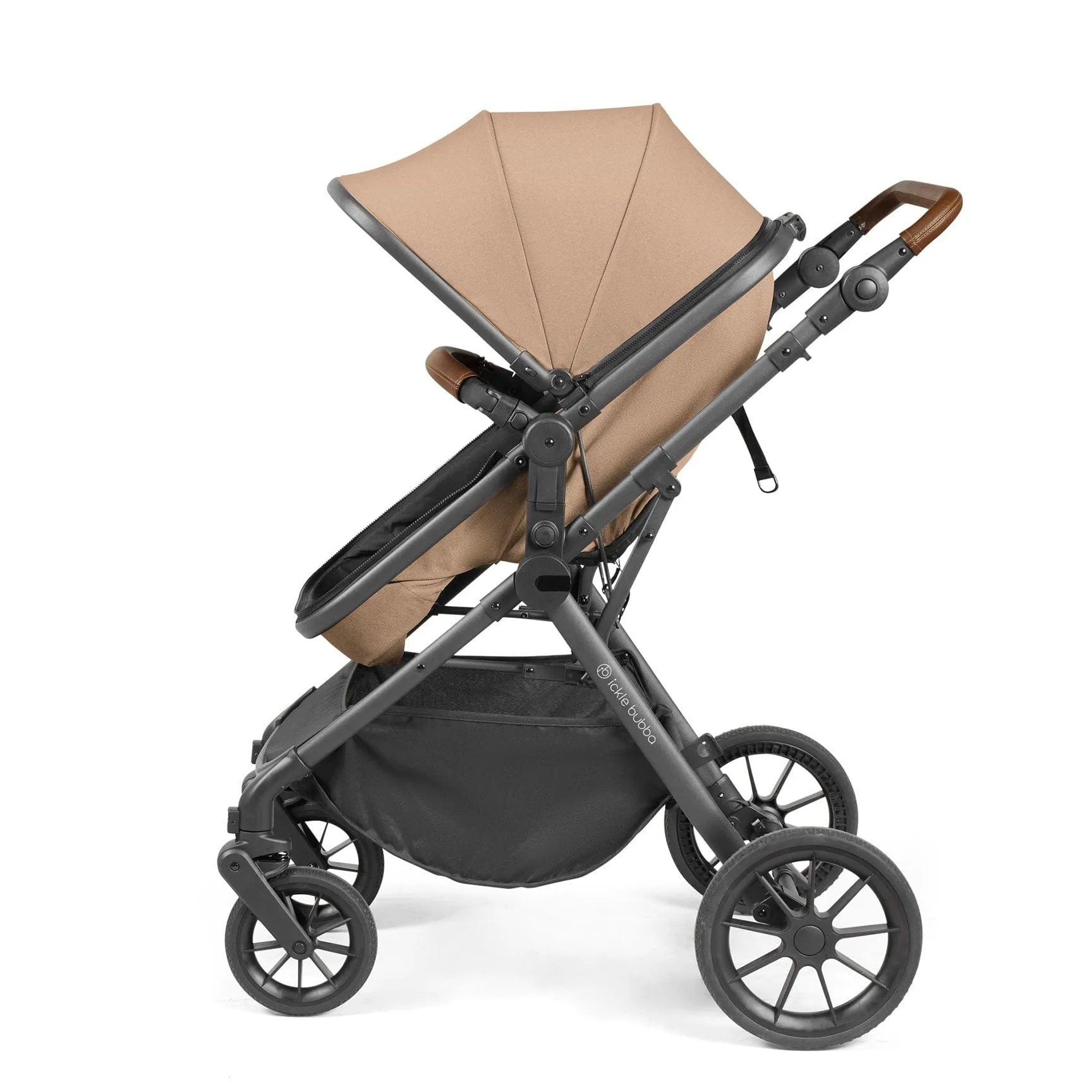 Ickle Bubba Cosmo All-in-One I-Size Travel System with Isofix Base in Gun metal/Desert