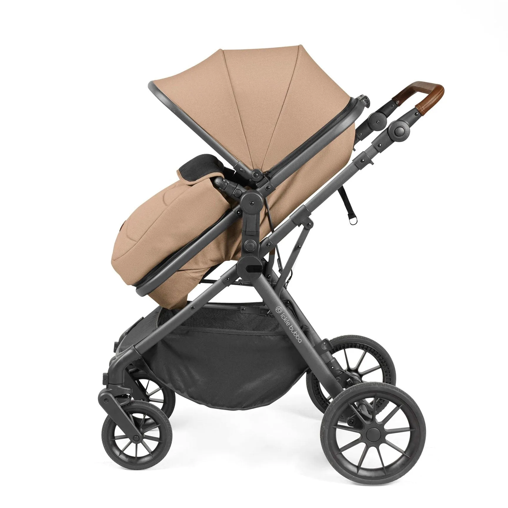 Ickle Bubba Cosmo All-in-One I-Size Travel System with Isofix Base in Gun metal/Desert