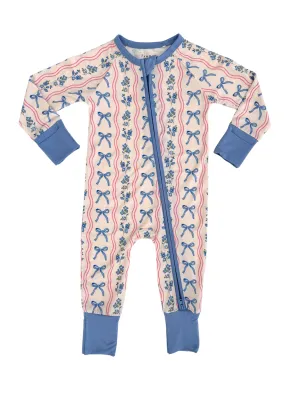 In My Jammers Amelia Bow Zipper Romper