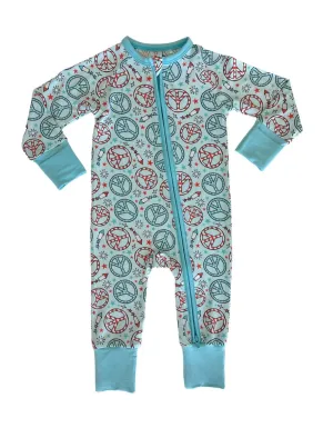 In My Jammers Blue Fourth of July Zipper Romper