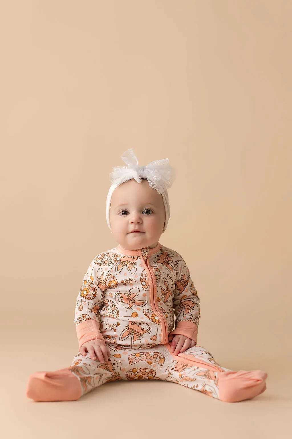 In My Jammers Boho Bunny Zipper Romper
