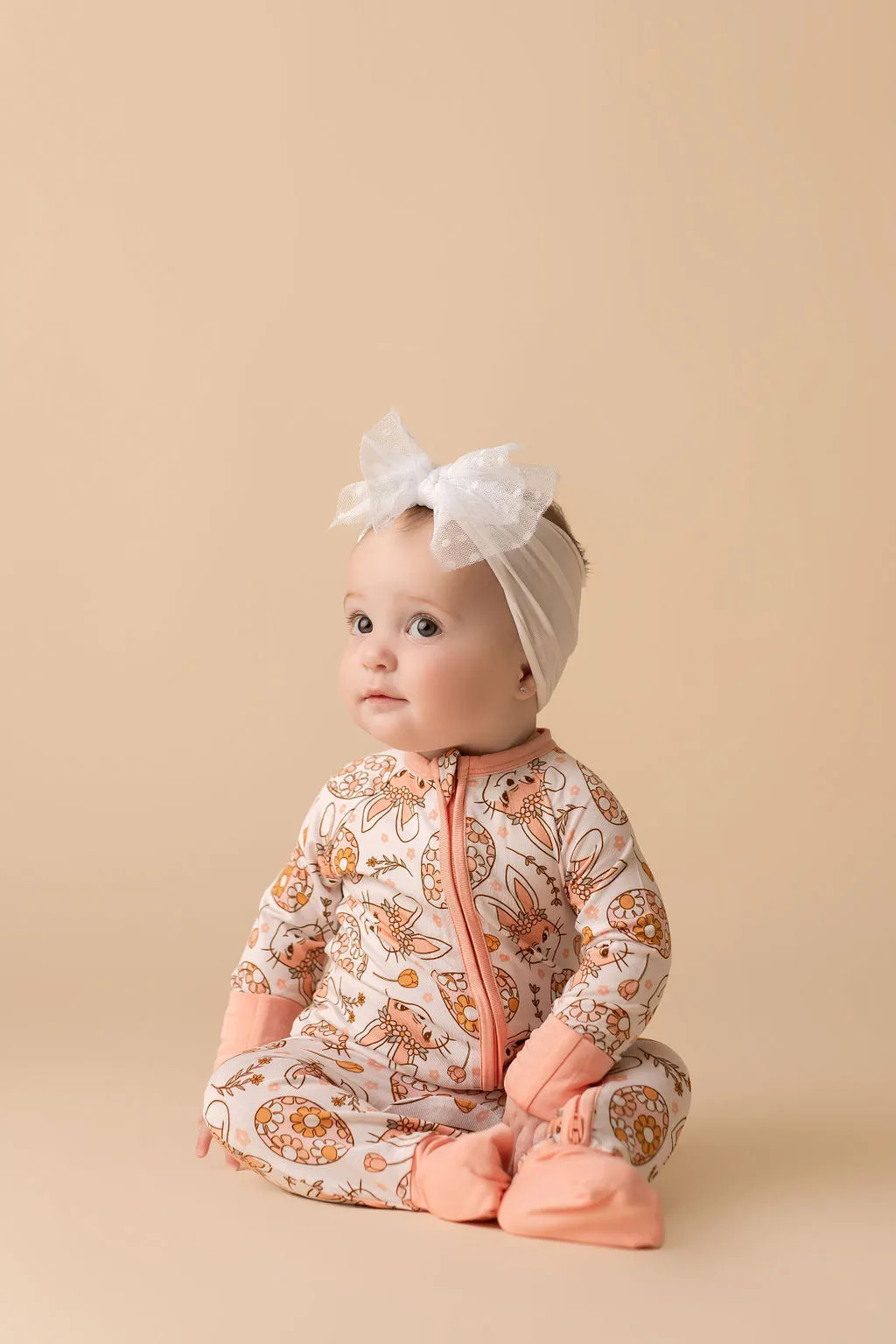 In My Jammers Boho Bunny Zipper Romper