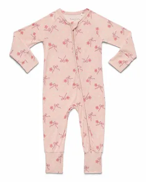 In My Jammers Ditsy Bow Zipper Romper