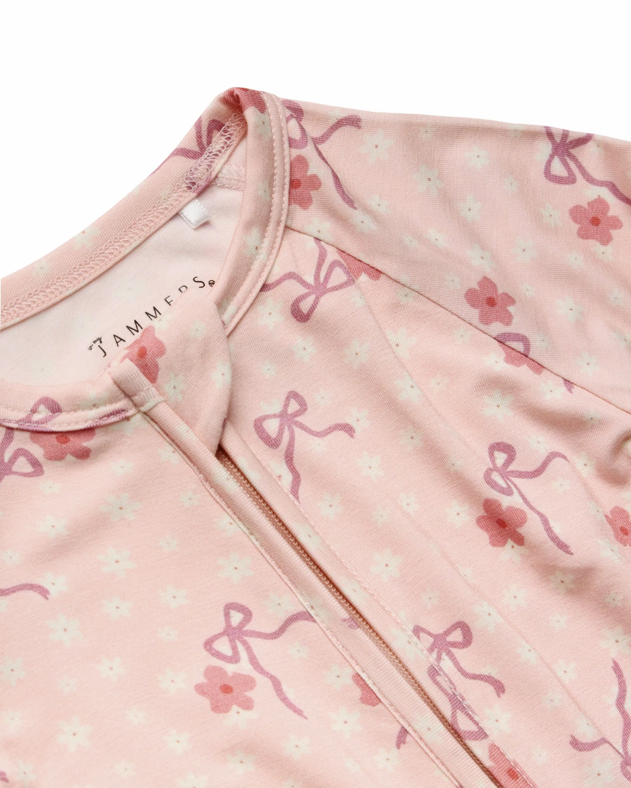 In My Jammers Ditsy Bow Zipper Romper