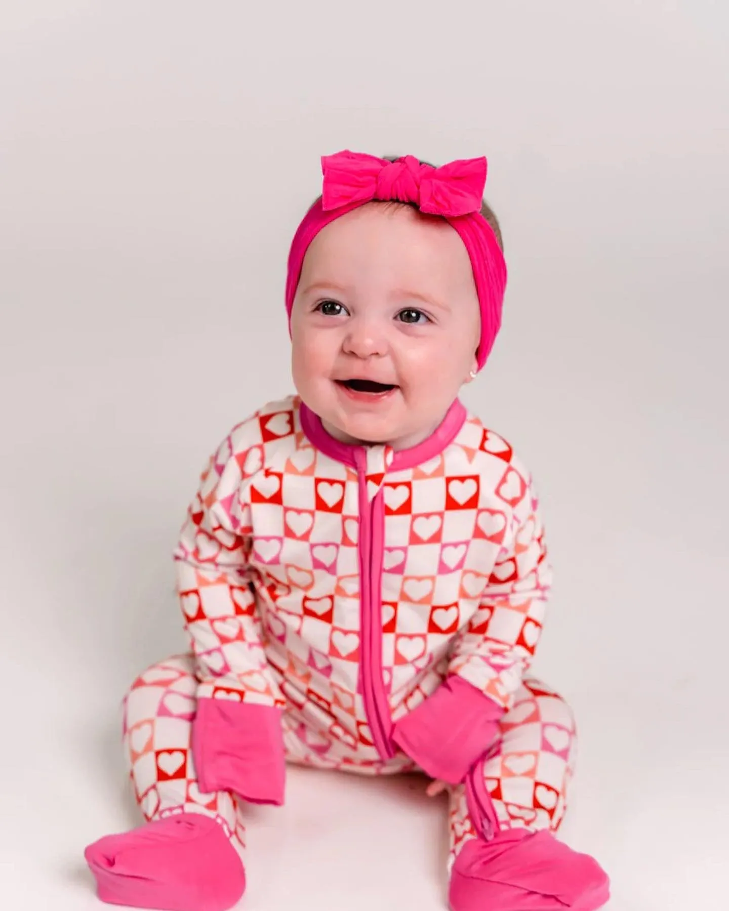 In My Jammers Heart Checkered Zipper Romper