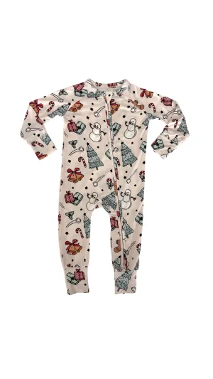 In My Jammers Holly Jolly Christmas Zipper Romper