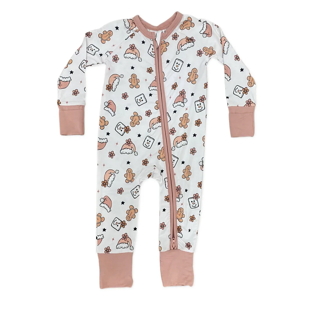 In My Jammers Mauve Marshmallow Zipper Romper